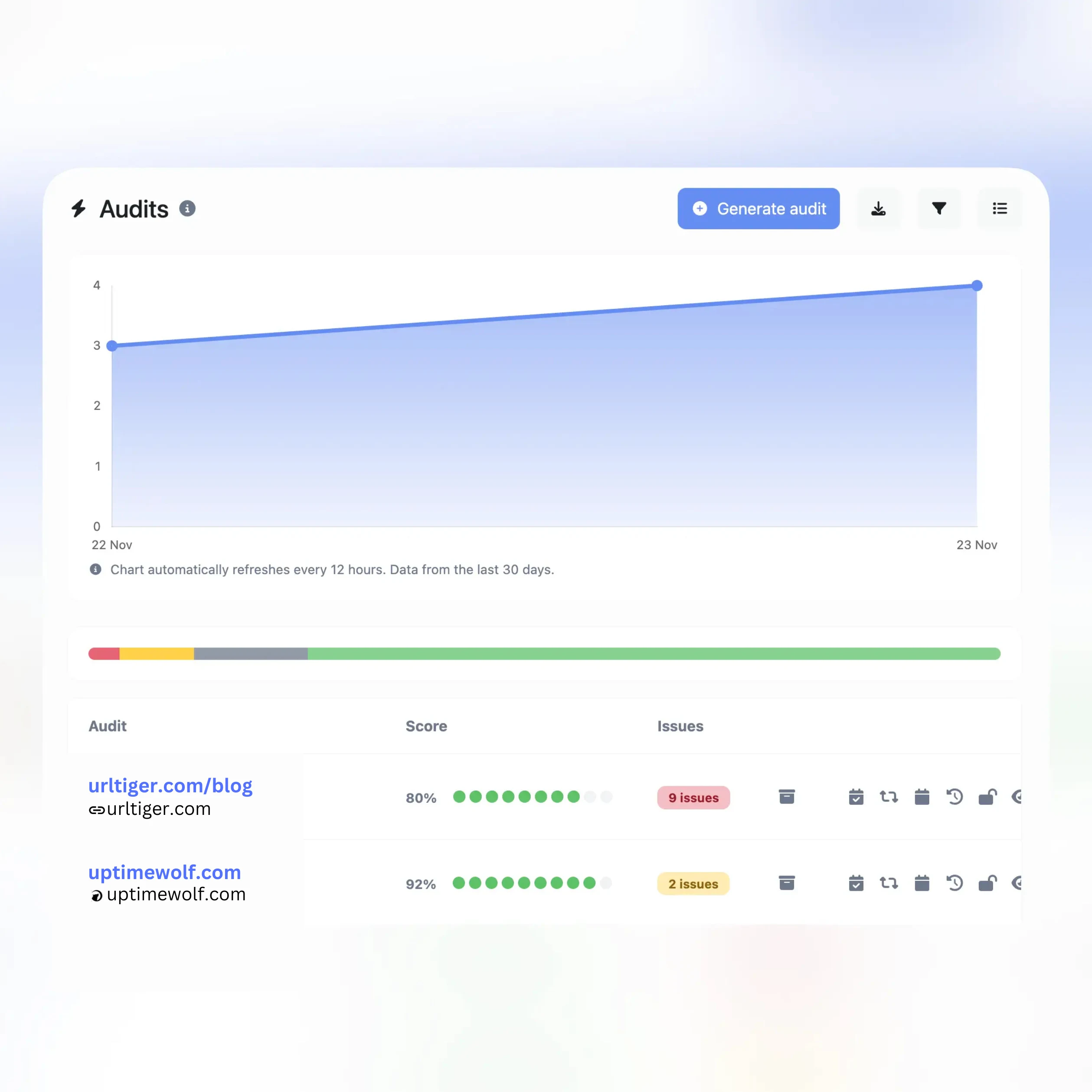 Screenshot of the public app audit page